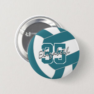 Türkise weiße Volleyball-Mannschaftsfarben Button