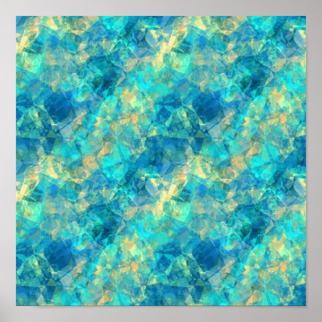 Türkise zerknitterte Textur Poster (Vorne)