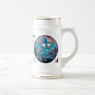 Türkiser Kosmischer Drache Bierglas