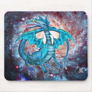 Türkiser Kosmischer Drache Mousepad