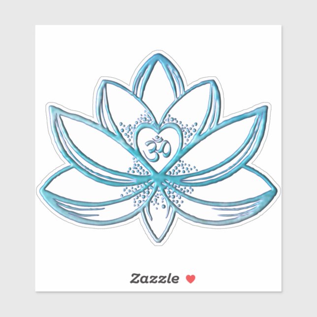 Türkiser Lotus  Aufkleber (Blatt)
