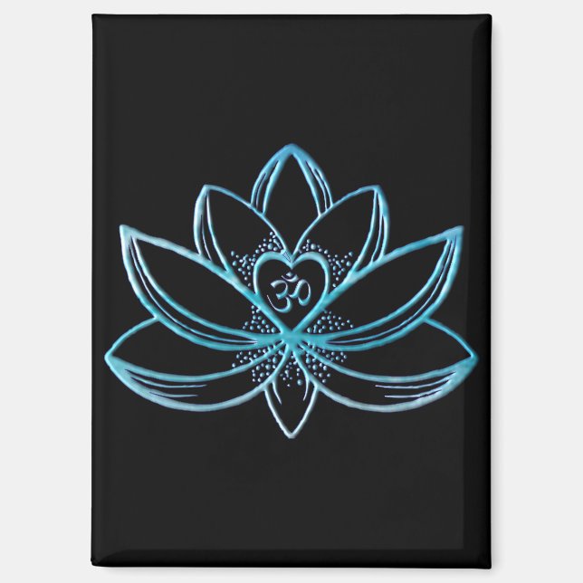 Türkiser Lotus  Magnet (Vorderseite)