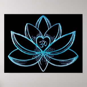 Türkiser Lotus  Poster