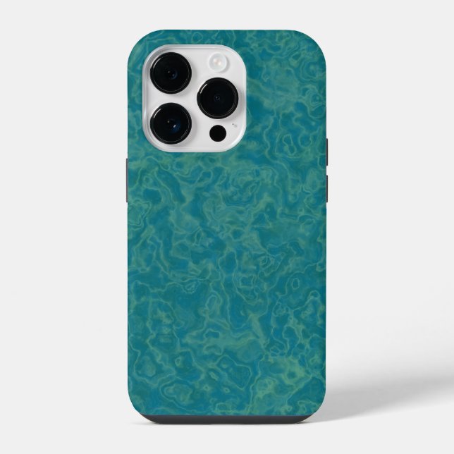 Türkiser Marmor iPhone 14 Pro Hülle (Rückseite)