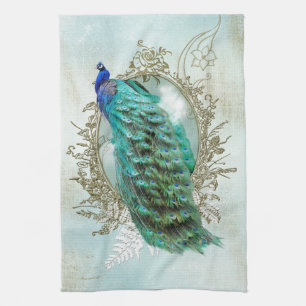 Türkiser Shabby-Pfau Handtuch