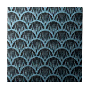 Türkises Art Deco Fächer Muster,türkise,Art Deco,m Fliese