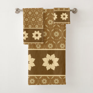 Türkises florales Mandala-Stern-Muster ohne Naht Badhandtuch Set