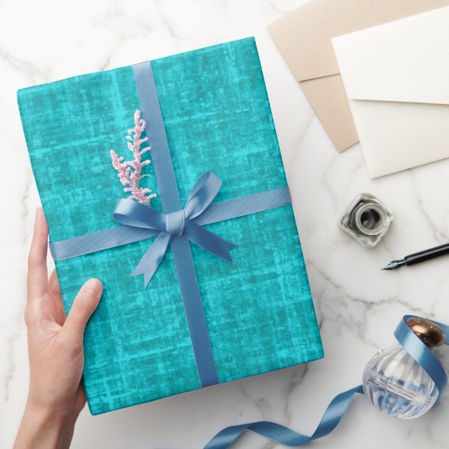 Türkises Leinen Geschenkpapier (Schenken)