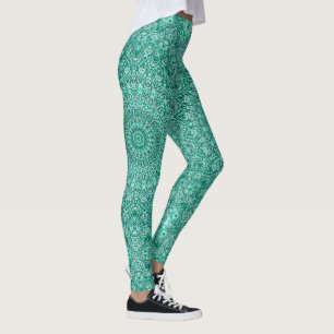 Türkises Mandala mit komplizierter Symmetrie Leggings