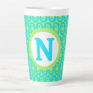 Türkises und Limettengrün geometrisches Muster Milchtasse