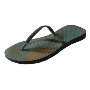 Türkises und rostfarbenes Abstraktum Flip Flops