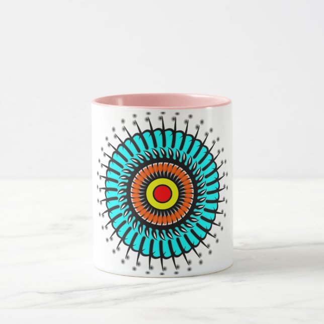 Türkises Zen-Mandala Tasse (Zentrum)