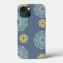 Türkisfarben Aquamarin Blau und Gelb Mandala Kunst Case-Mate iPhone Hülle
