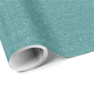 Türkisfarben / Blau Falscher Glitter Geschenkpapier