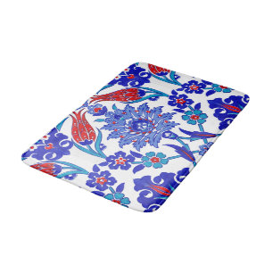 Türkisfarben Blau Rot Antikes Türkisches Florales Badematte
