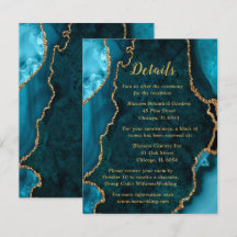 Türkisfarben Blau und Gold Achat Hochzeitsdetails