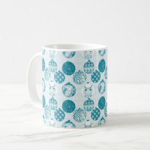 Türkisfarben , Blau , Weihnachtsmuster Kaffeetasse