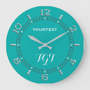Türkisfarben-Dial leicht Personalisiert Große Wanduhr