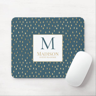 Türkisfarben Grün Gold Regentropfen Modern Trendig Mousepad