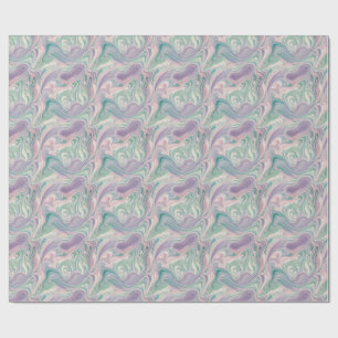 Türkisfarben Lila Marmor Abstract Swirl Ästhetik Geschenkpapier