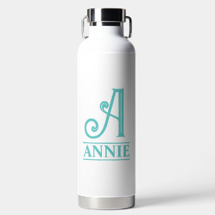 Türkisfarben Monogramm Trinkflasche