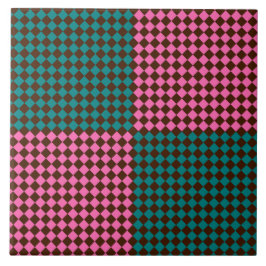 Türkisfarben Pink Braun Karo-Rauten-Muster Fliese