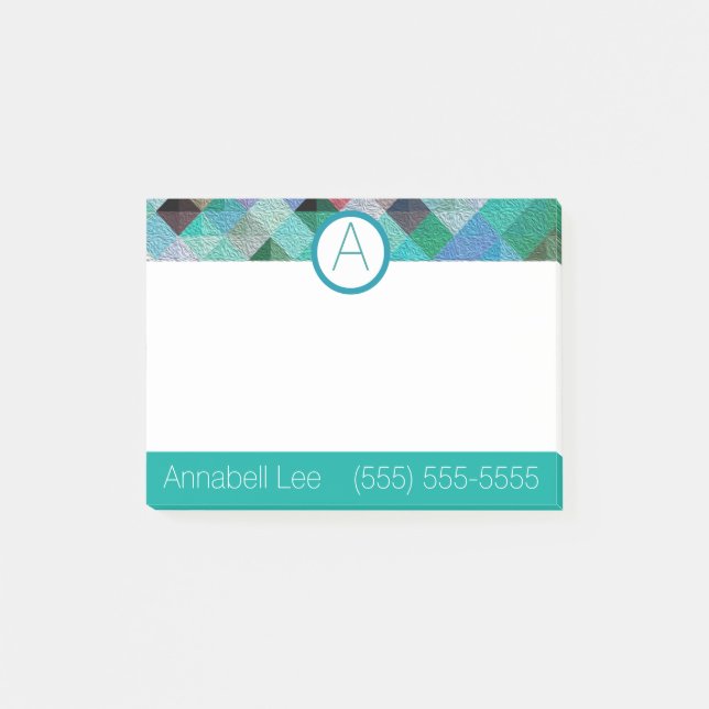 Türkisfarben Post-it Klebezettel (Vorderseite)