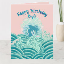 Türkisfarben Rosa Meerjungfrau Ozeanwellen Geburts