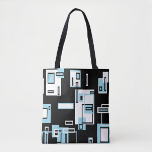 Türkisfarben-schwarze Blöcke Funky-Tasche Tasche