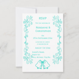 Türkisfarben-Skulptur-Hochzeit RSVP Karte