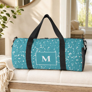 Türkisfarben Terrazzo Custom Monogram Duffle Bag