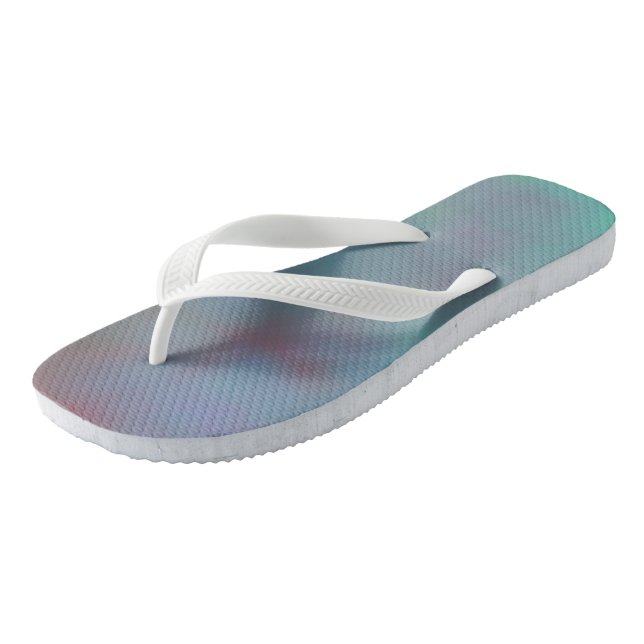 Türkisfarben und Lila Bled Cloud abstrakt Flip Flops (Schrägansicht)