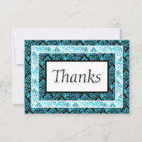 Türkisfarben und schwarz Danke-Card
