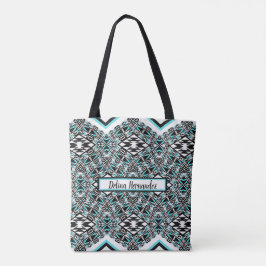 Türkisfarben- und schwarze Stammes-Tapeten-Tasche Tasche