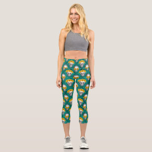 Türkisfarben und Sonnenblumen, Design 10 Capri Leggings