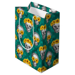 Türkisfarben und Sonnenblumen, Design 10 Mittlere Geschenktüte