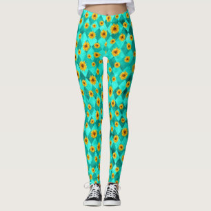 Türkisfarben und Sonnenblumen, Design 2 Leggings