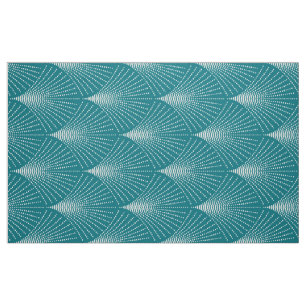 Türkisfarben und Weiß-Deko Geometrisches Muster Stoff