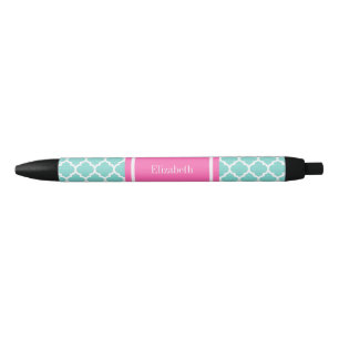 Türkisfarben Wht Moroccan #5 Hot Pink2 Name Monogr Kugelschreiber