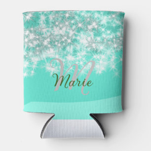 Türkisfarbene aquamarine Aqua-Monogramm Zusatz von Dosenkühler