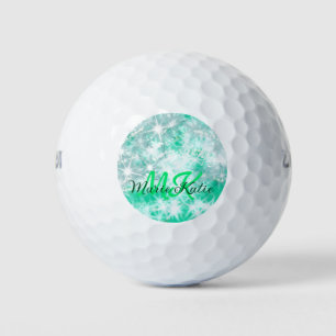 Türkisfarbene aquamarine Aqua-Monogramm Zusatz von Golfball