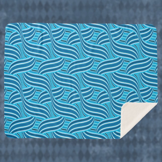 Türkisfarbene Aquamarine und blaue wirbelige Ribbo Sherpadecke (Von Creator hochgeladen)