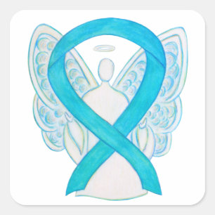 Türkisfarbene Aufkleber für Engel-Ribbon-Aufkleb