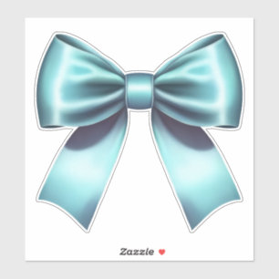 Türkisfarbene blaue Schleife Elegante Hochzeitsbra Aufkleber