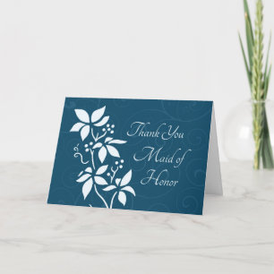 Türkisfarbene Blume Danke Trauzeugin Card