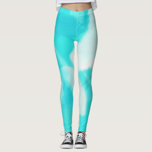 Türkisfarbene Farbspritzer Leggings