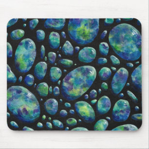 Türkisfarbene Felsen im Weltraum Originale Kunstwe Mousepad