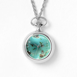Türkisfarbene Gemstone Image Women Silver Wrap Aro Armbanduhr