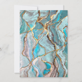 Türkisfarbene Geode Kintsugi Einladung