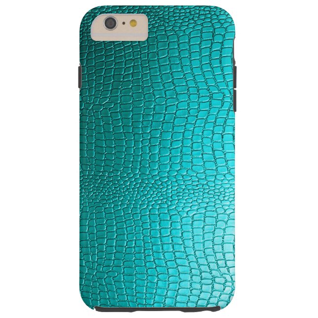 Türkisfarbene Imitate Lederschlange Case-Mate iPhone Hülle (Rückseite)